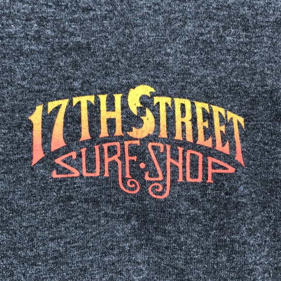 VINTAGE 17th Street Surf Shop Shirt Youth Boys Medium Gray Long Sleeve Pullover - Picture 3 of 16